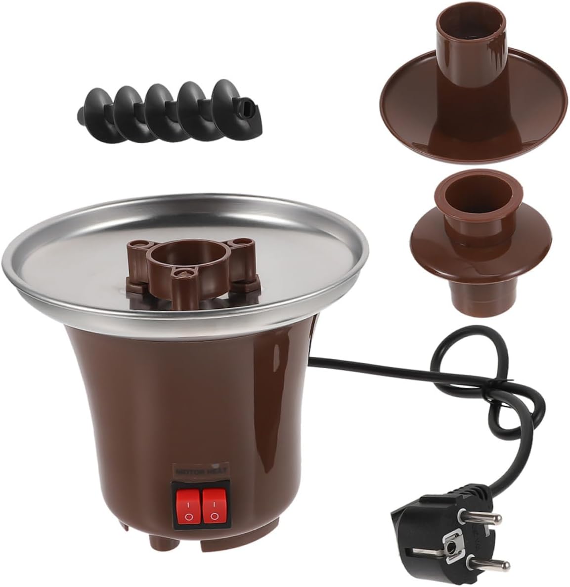 ULTECHNOVO Three-Tier Chocolate Fountain Machine Electric Stainless Steel Fondue Maker Heating Function for Parties and Events for Chocolate Melting and Fondue Supplies