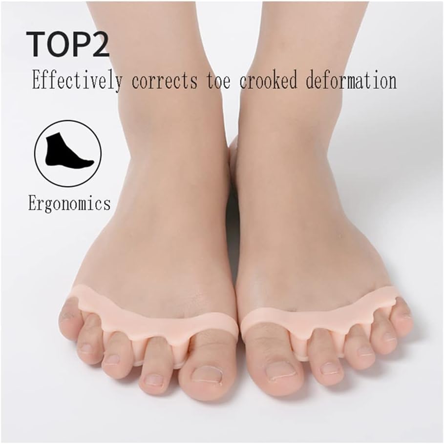 Toe Straightener,Toe Separators for Overlapping Toes,Gel Silicone Straightener Corrector,Spreader Spacers Hallux Valgus and Crooked Toes