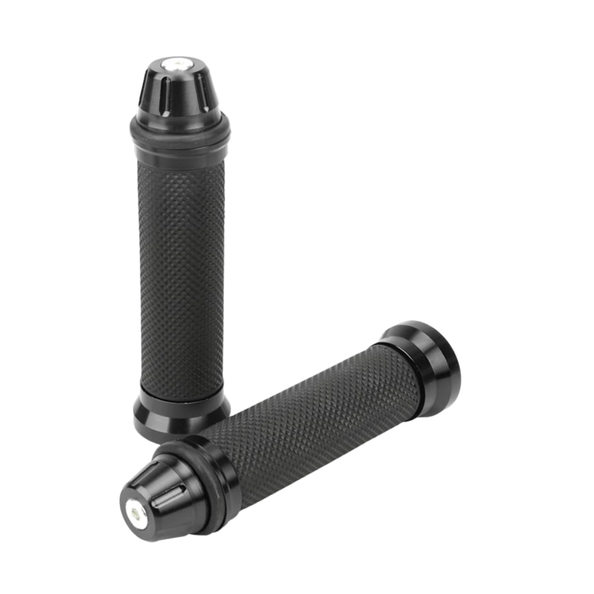 Motorcycle Handle Grip 22mm Aluminum Rubber Black w/ Bar Ends Left Right