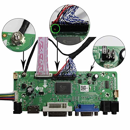 Image of VSDISPLAY DVI VGA Board for 17'' DV170YGZ-N10 and 12V 2A Power Adapter | for 17'' 4:3 1280X960 DV170YGZ-N10 DV170YGM-N10,Adapter Supply US Plug with 5.5x2.1 mm /3.5x1.35 mm Port
