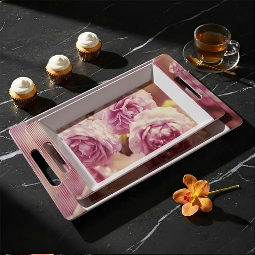 Image of U.P.C Serving Tray Set of 2 / Tray Set for Serving Premium Printed Tray for Serving /Multi-Use Serving Plate (Small, Medium)