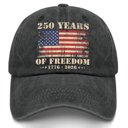 Vintage 250 Years of Freedom Hat 17762026 USA Flag Patriotic Distressed Dad Hat Adjustable Baseball Cap for Men Women
