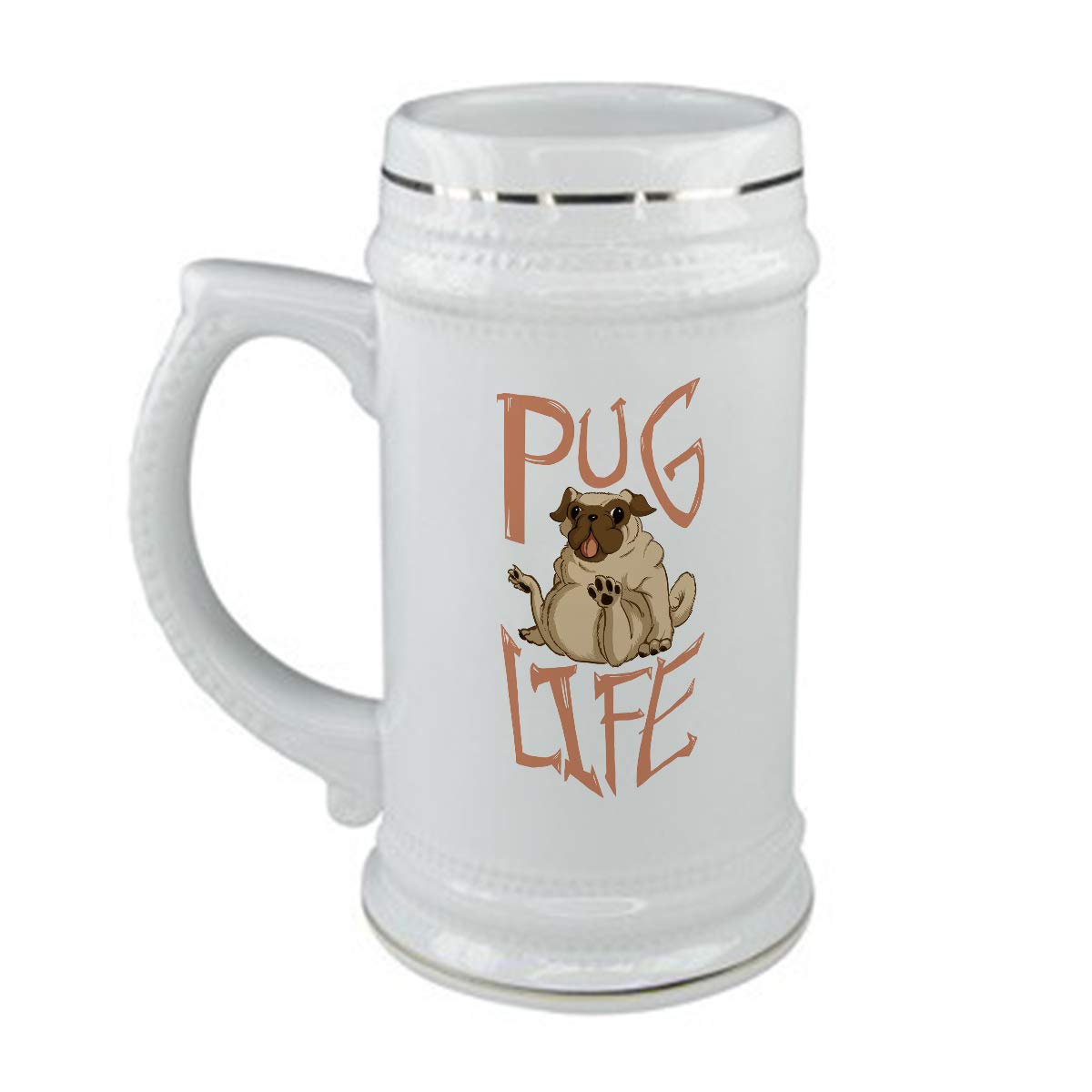 bubbleshirt Boccale da birra Pug life - carlino - dog - in ceramica - capienza 50 cl - idea regalo