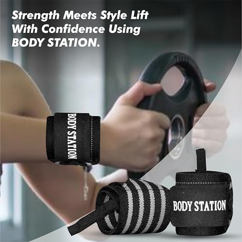 Image of Pro Weightlifting Wrist Wraps with Thumb Loop | Adjustable Gym Wrist Support for Men & Women - Powerlifting, Crossfit, Strength Training & Pain Relief