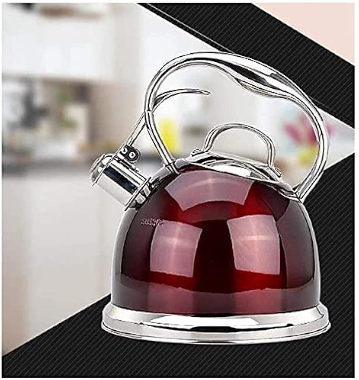 お取寄商品 コンロケトルキャンプケトル家庭用ティーポットストーブホイッスルお湯ファッショントレンド304ステンレス鋼 人間工学に基づいたハンドル 色 茶色 赤 人気直販 Www Littleshopp Com