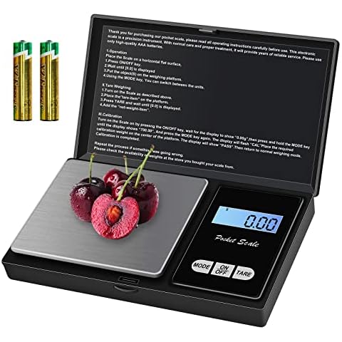 Taschenwaage Feinwaage 500g/0.01g Grammwaage Goldwaage Präzisionswaage Digitalwaage mit LCD Display und 7 Einheiten Tara Funktion (Einschließlich 2 Batterien) Cover