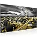 Produktbild Wandbild Berlin Skyline 1 Teilig Modern Bild auf Vlies Leinwand Wohnzimmer Flur Stadt Schwarz Gelb 004312a