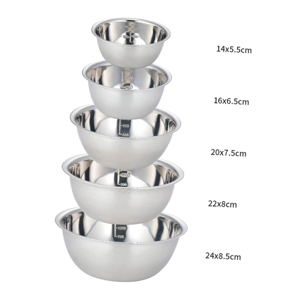 OFFSCH Camping Bowl Set 5pc Stainless Steel Bowls Outdoor Cookware for Hiking Bbq Outdoor Activities