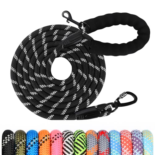 Correa de Entrenamiento para Perro, 1,2 M/1,5 M/2 M/3 M/ 5 M/ 10 M/20 M/ 30 M para Perro, Correa Larga con Asa Acolchada para Perros Pequeños, Medianos y Grandes