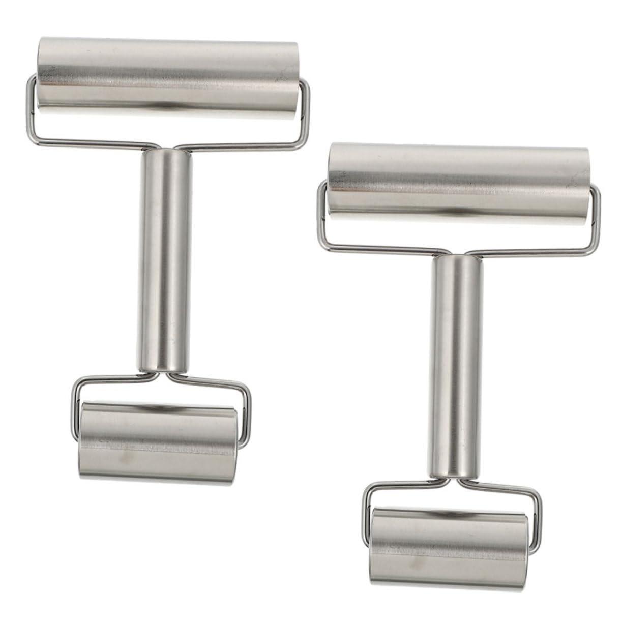Équipement de boulangerie, rouleau à pâtisserie, ustensiles de cuisine antiadhésifs, 2 bâtons de pâtisserie en acier inoxydable, surface lisse, argent