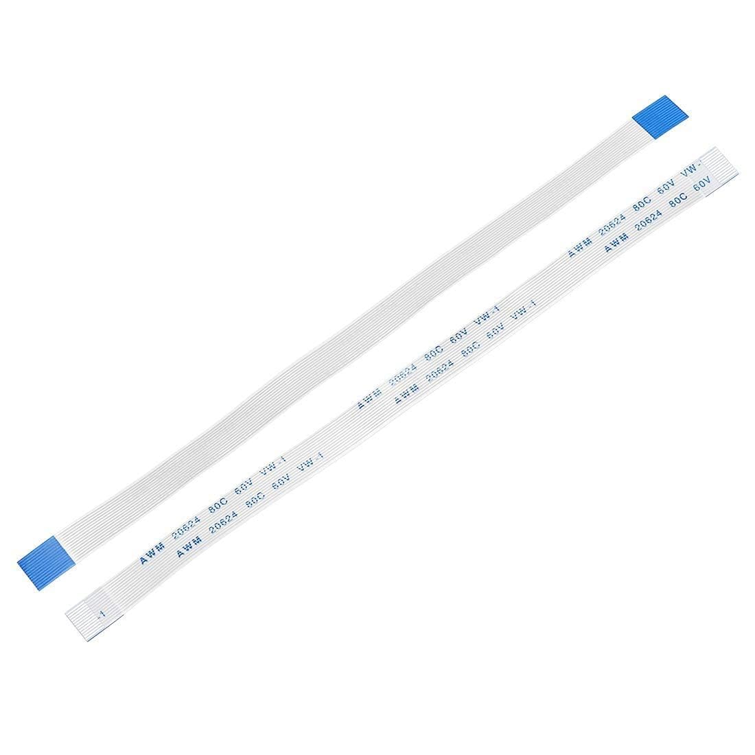 ffc fpc flat flexible cable, 12 pin 0.5mm pitch 100mm long (a type) for lcd 3d printer camera dvd tv laptop audio pack of-1