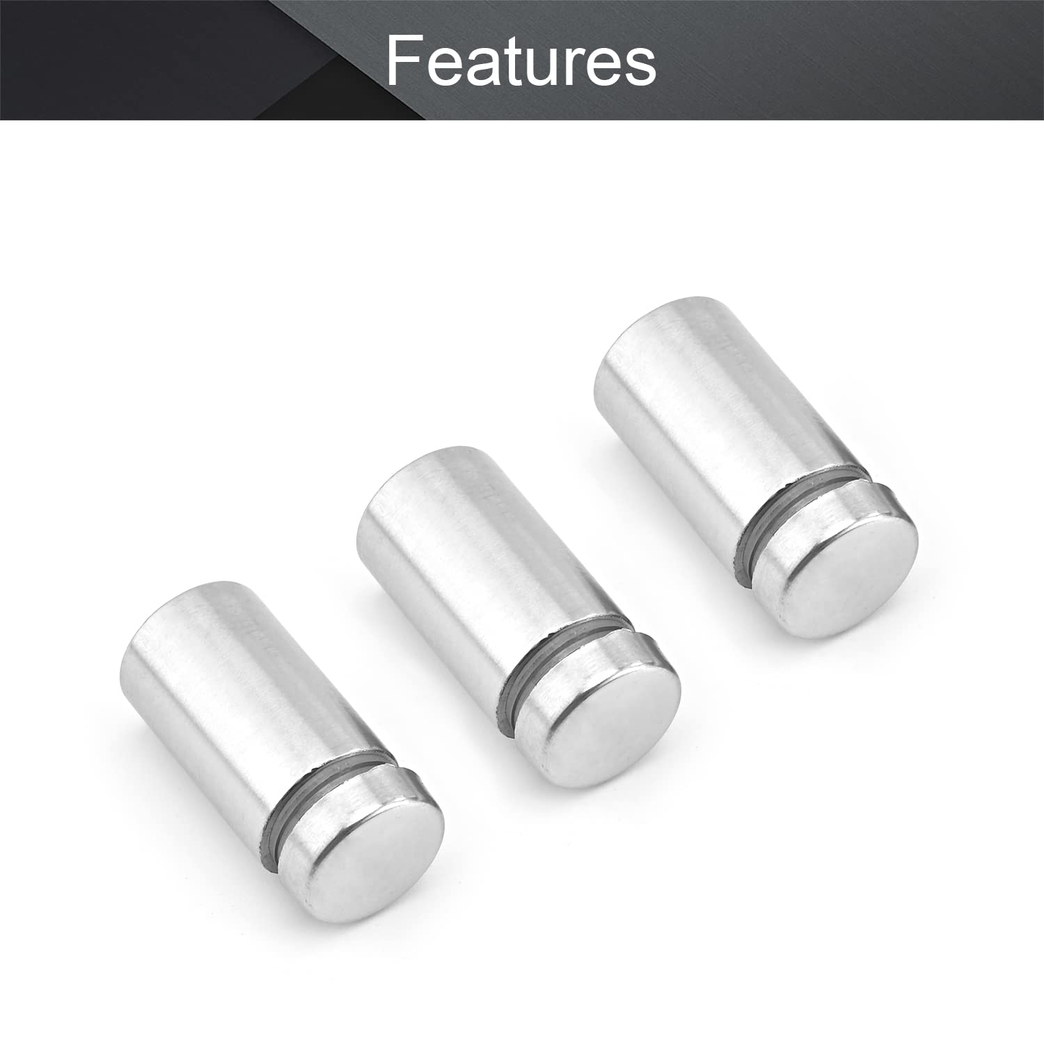 MroMax Glass Standoff,Stainless Steel Screws Wall Mount Hardware Advertising Glass Standoff Nail Silver Tone 8PCS 2