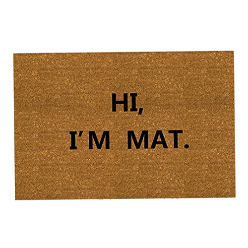 Pinji Doormat Outdoor Indoor Rubber Door Mats Non Slip Rug Carpets for Front Door Kitchen Bedroom Garden Hi I m Mat 23.6(L) x 15.7(W)