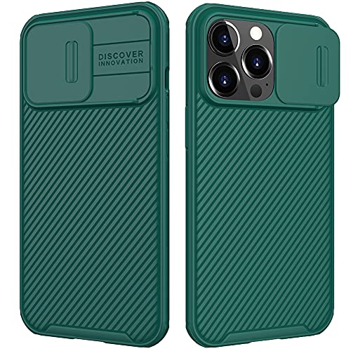 Image of iPhone 13 Pro Case with Camera Cover,Slim Fit Thin Polycarbonate Protective Shockproof Cover with Slide Camera Cover, Upgraded Case for Apple iPhone 13 Pro (Green)