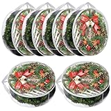 YAYODS 6 Pack Wreath Storage Container 30 Inch Wreath Storage Bag Heavy Duty Christmas Wreath Boxes with Clear Window for Xmas Holiday Seasonal Wreath Garland (White)