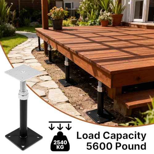 Image of 8 Pcs House Floor Jacks, 5 inch to 8 inch Adjustable Height | House Jacks for Leveling, Floor Leveling Support, Screw Jack Post for Home Leveling, Basement, Porches, Roof Beams and Decks