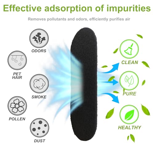 Image of 10Pack Ceiling Fan Filters for Blades, Activated Charcoal Air Purifier Pads | 9.8 x 3.5 in, universal ceiling fan filters trap dust, pollen, pet dander, smoke & odors; tool-free, lasts 2-3 months