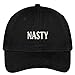 Trendy Apparel Shop Nasty Embroidered Soft Low Profile Adjustable Cotton Cap - Black