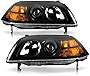 ACANII - For 2004-2006 Acura MDX Black Headlights Headlamps Front Head Lights Lamps Replacement Driver + Passenger Side