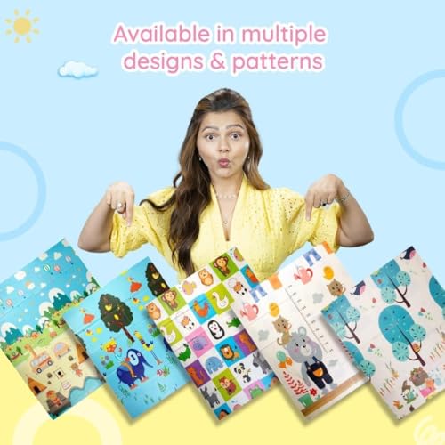 Image of Heavy Duty Double Sided Water Proof Baby Play Mat, Play mats for Kids, Large Size, Baby Carpet, Non-Slip (6 Feet X 4 Feet) (BEBY MAT White Large)