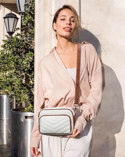 CHOLISS Quilted Crossbody Bags for Women RFID Vegan Leather Travel Purse Small Shoulder Handbags with Built in Wallet2