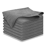 USANOOKS Microfiber Cleaning Cloth Grey - 8 Pcs (12.5'x12.5') - High Performance - 1200 Washes, Ultra Absorbent Microfiber Towel Weave Grime & Liquid for Streak-Free Mirror Shine - Car Washing Cloth