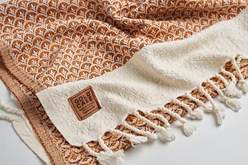 Helen Original Turkish Hand Towels By Gold Case - Set Of 4-20X40 100% Cotton Decorative Towel - Bathroom And Kitchen Peshtemal For Hand, Face, Hair, Spa, Yoga, Gym, Tea And Dishcloth, Orange #TOP4
