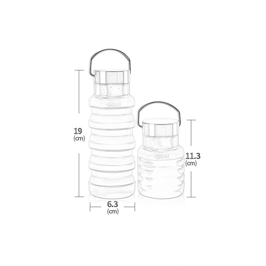 Klappbarer Wasserbecher, Draussen Kieselgel Auslaufsicher 450 Ml Tragbare Reise Sportflasche