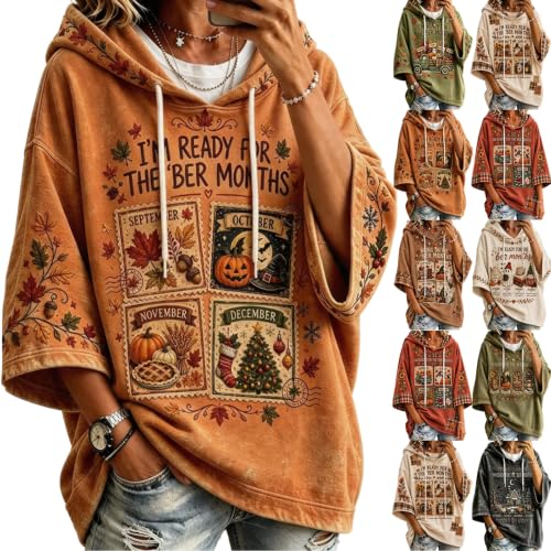 Fall Sweatshirts for Women 2026 Y2K Loose Fit 3/4 Sleeve Cute Sweatshirts - image 1