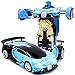 Kikioo Riesige Transformator Roboter Auto Wiederaufladbare One Touch Transform Dual Mode 360 ​​° Rotierenden Driften Stunt RC Fernbedienung Sound Und Licht Autos Verformung Spielzeug Für Jungen Kinder