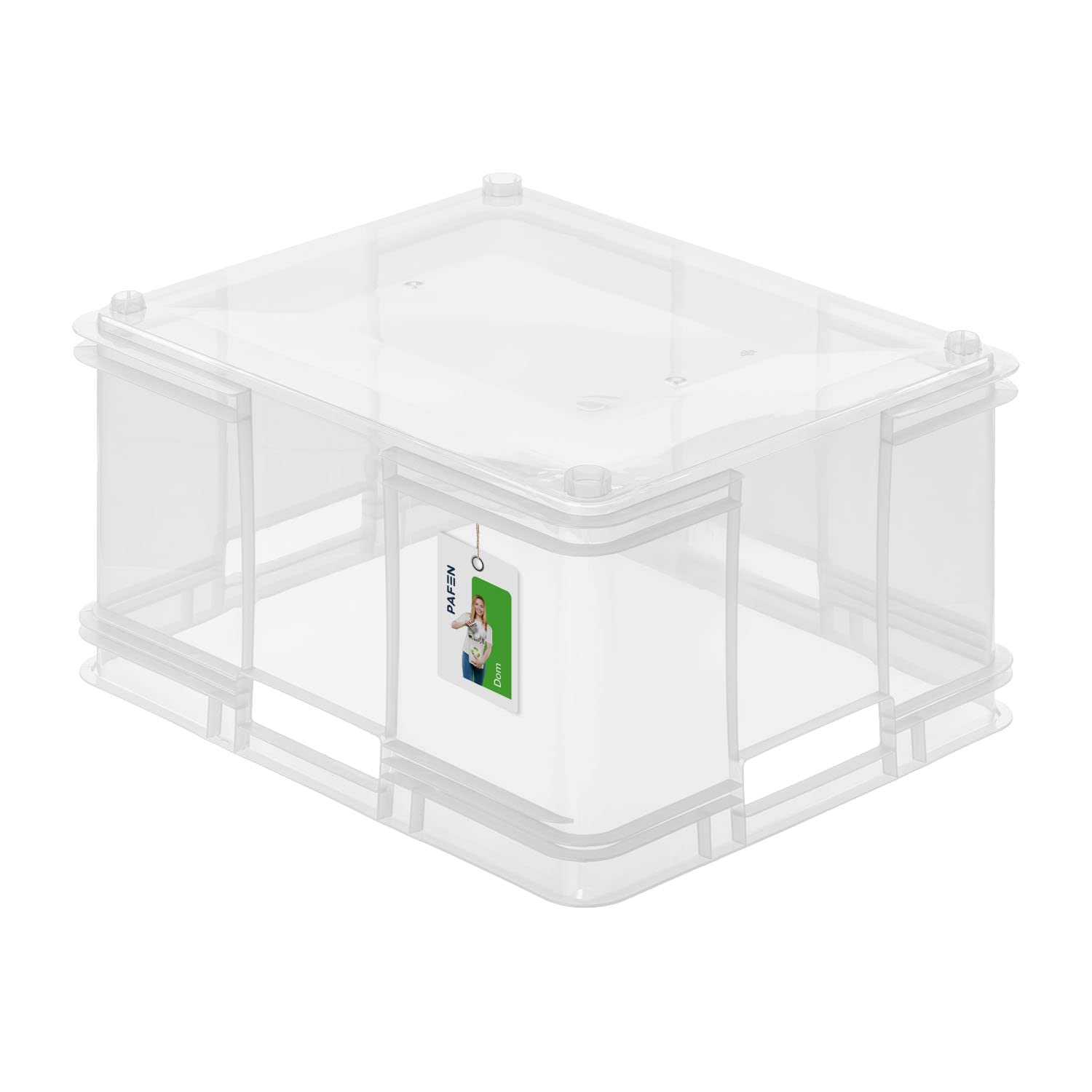 PAFEN 3x Euro Stapelbox 54l - 52,5 x 43 x 28,5 cm – Aufbewahrungsbehälter Euro-box Transparent Stapelkasten Transport Eurobehälter aus PP
