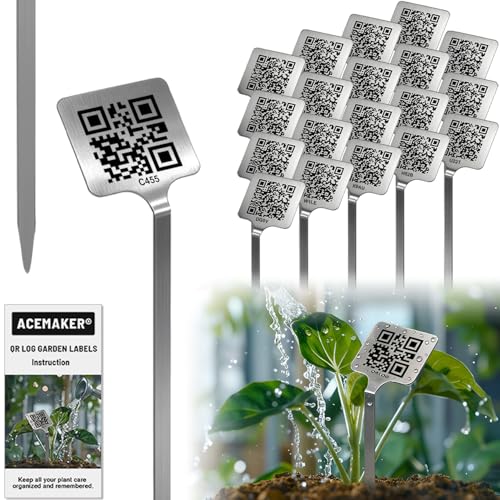 Étiquettes de jardin QR en acier inoxydable x20 pour plantes d'extérieur