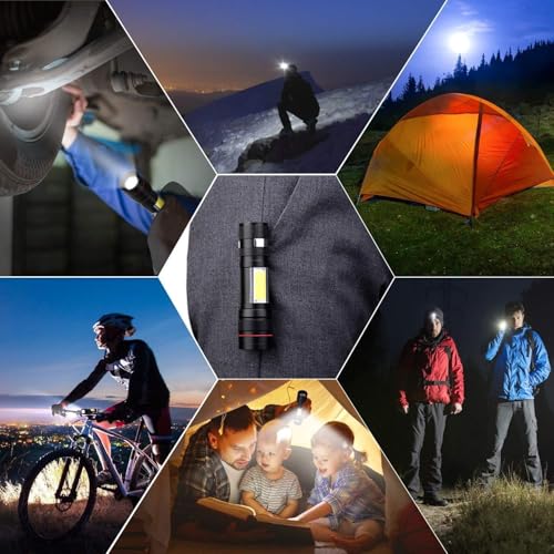 Image of Care 4 Aluminium Zoomable Zy-520 Option With Usb Charging With 3 Function (High, Cob Light And Blinker) (Black : Rechargeable) Torch (Black : Rechargeable)
