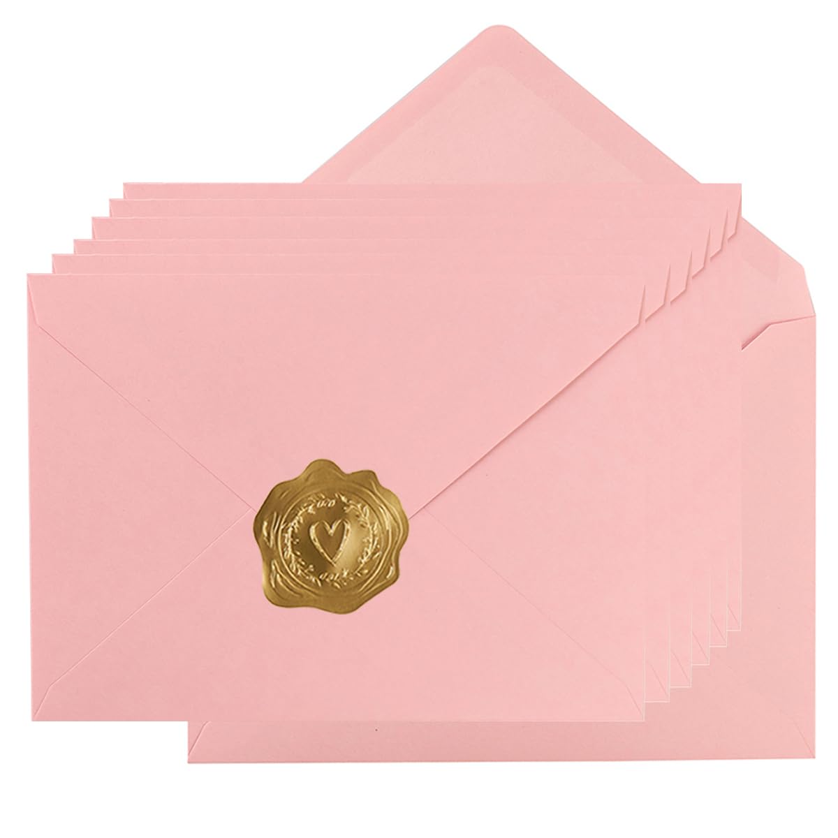 100 Pieces A7 Envelopes Pink 5x7 Envelopes for Greeting Cards, Birthday, Weddings, Baby Shower Invitation Cards (5.24 x 7.24 Inches)