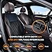 Coverado Winter Car Seat Cushion, Comfort Fuzzy&Leather Car Seat Protectors, No Slip Front Seat Cover Universal Fit Most Cars, SUV, Trucks 1PCS (Black)