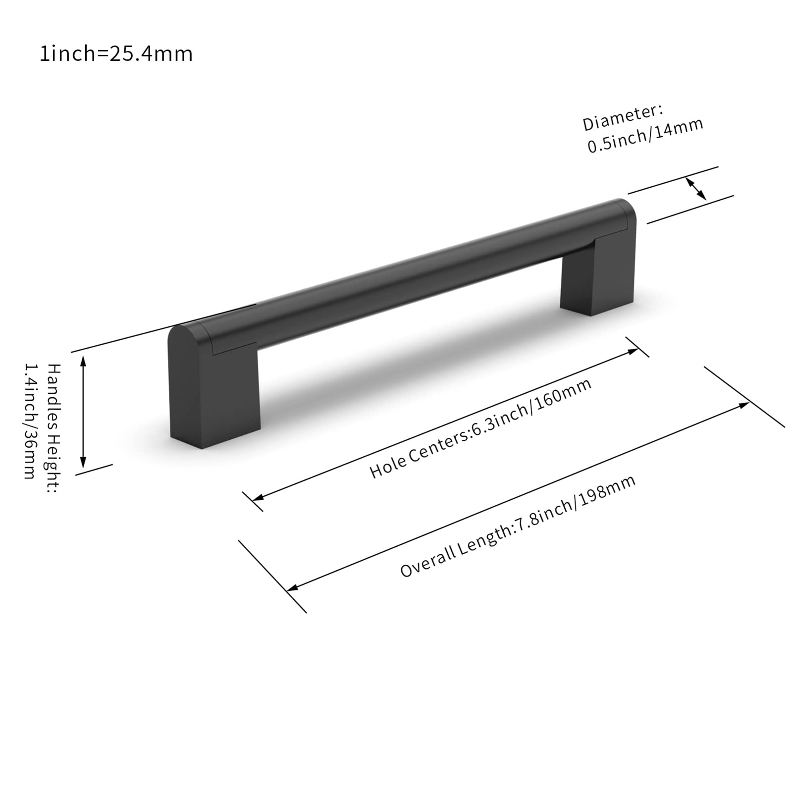 FURNIWARE 10 Pièces Poignée de Meuble, Distance de Trou de 160mm Poignées de Meubles en Acier Inoxydable Poignées de Placard Poignée d'Armoire de Cuisine-Noir mat