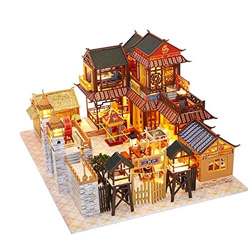 DIY Puppenhaus Chinesische Architektur DIY Holz Big Dollhouse Kit Montiert Miniatur-Trommel Puppenhaus Casa Spielzeug… – Bild 3