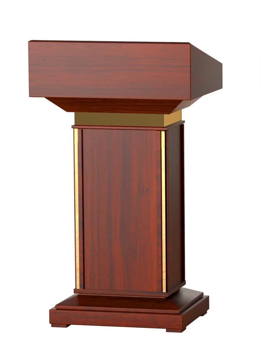 Generisch Wooden Training Podium, Recept Desk, Solid Wood Platform, Professal Coltat Counter, Ideal for Hotels, Conference Centers, and Anistrative Halls.