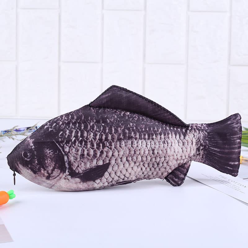 Image of 2Pcs Carp Pen Bag Realistic Fish Shape Make-up Pouch Pen Pencil Case with Zipper