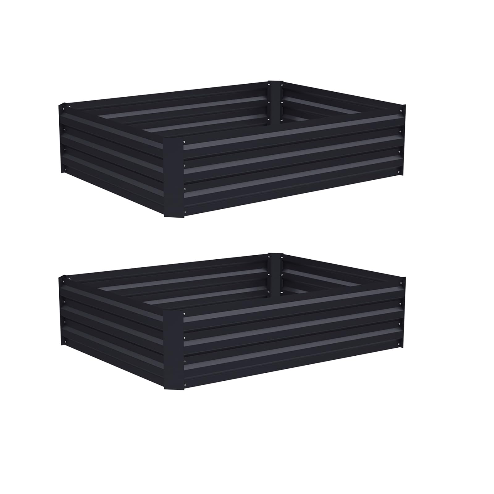 DKIEI 2 Packs Extra Wide Raised Beds Garden Raised Planters, 120x90x30cm Galvanised Steel Powder Coated Metal Raised Garden Kit for Plants Vegetables Flowers & Herbs Growing, Bottomless Planter Black