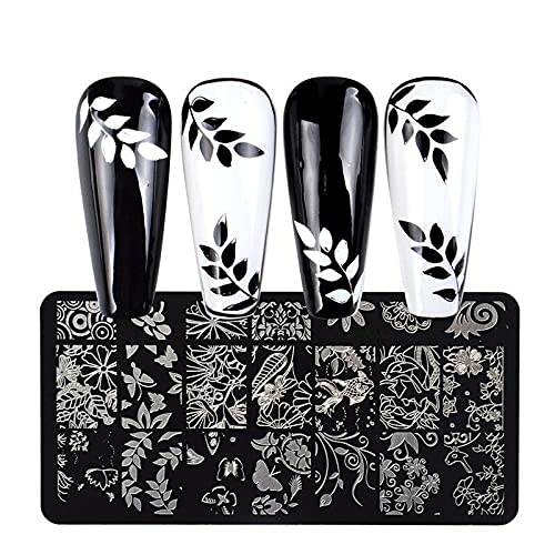 Rikonka Nail Stamping Plates Lace Flowers Mandala Geometric Nail Art Stamp Templates Polish Printing Stencils Manicure Tools (16) #TOP12