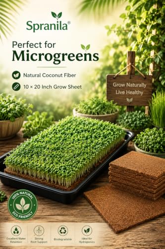 Image of Coco Coir Microgreen Grow Sheet 10 x 20 Inch (Pack of 2) | Natural Coconut Coir Hydroponic Grow Mat | Woven Coco Fiber Growing Pad for Microgreens, Wheatgrass, Herbs & Seed Starting