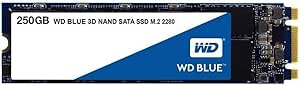 Western Digital WDS250G2B0B WD Blue 3D NAND Internal SSD M.2 SATA, 250 GB - Black