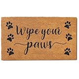 MAINEVENT Wipe Your Paws Doormat Outdoor 30x17 Inch, Door Mat Wipe Your Paws, Welcome Mat Coir Door Mat, Outdoor Mat, Cat Gift, Dog Gift, Cat Lover, Dog Lover