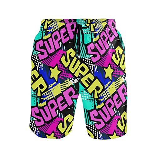 Dussdil Men's Swim Trunks Mens Board Shorts Beach Swim Trunk Quick Dry Swimwear Pants with Mesh Lining