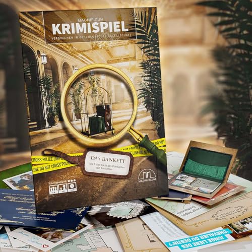 MAGNIFICUM Krimispiel: Das Bankett - Teil 1 - Der Raub des Diamanten von Ramanpur, Detektivspiel/Escape Room Spiel für Erwachsene