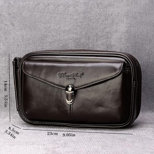 Image of Leather Clutch Purse Wallet Men Wrist Bag