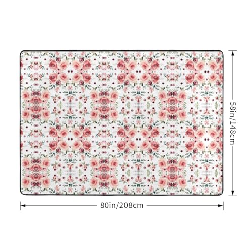 Tapis imprimé fleurs roses pour salon moderne et balcon fleuri - 4