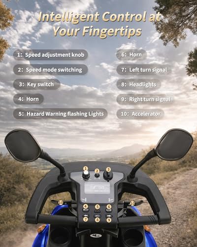 Image of Heavy Duty All-Terrain Mobility Scooters for Adults & Seniors, 1000W Motor, 550LBS Capacity, 32 Miles Long Range & 9MPH, FDA Cleared, 13 inch Air Tires with Full Suspension, USB, Large Storage