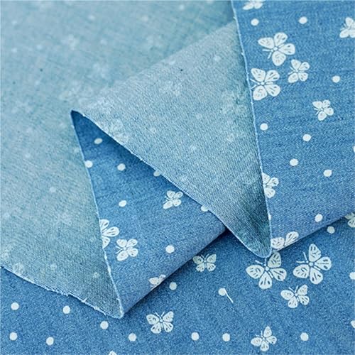 Tissu denim en coton imprimé pour des accessoires de mode et patchwork bohème faits main